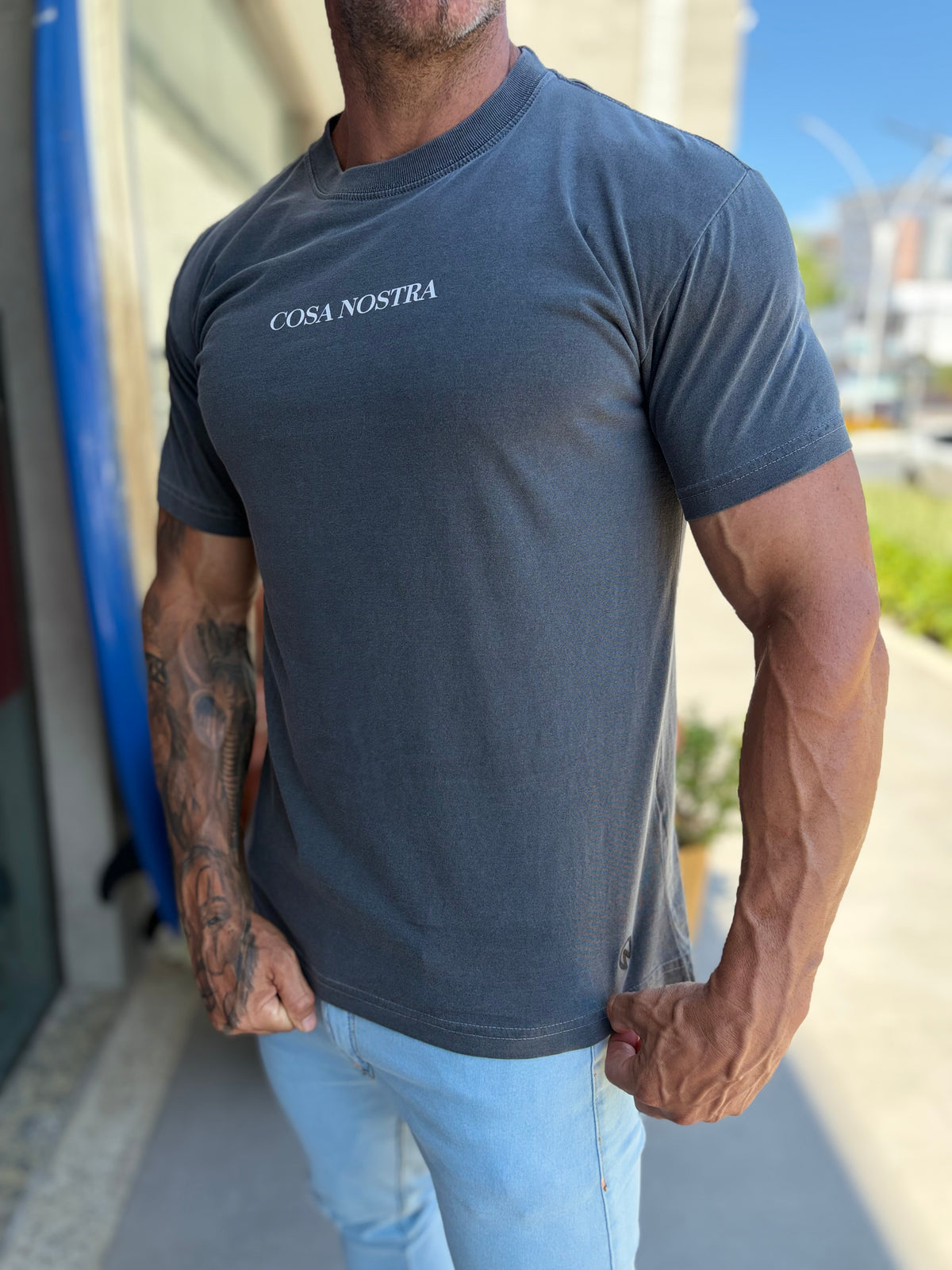 Camiseta Cosa Nostra cinza - foto 4 de 5