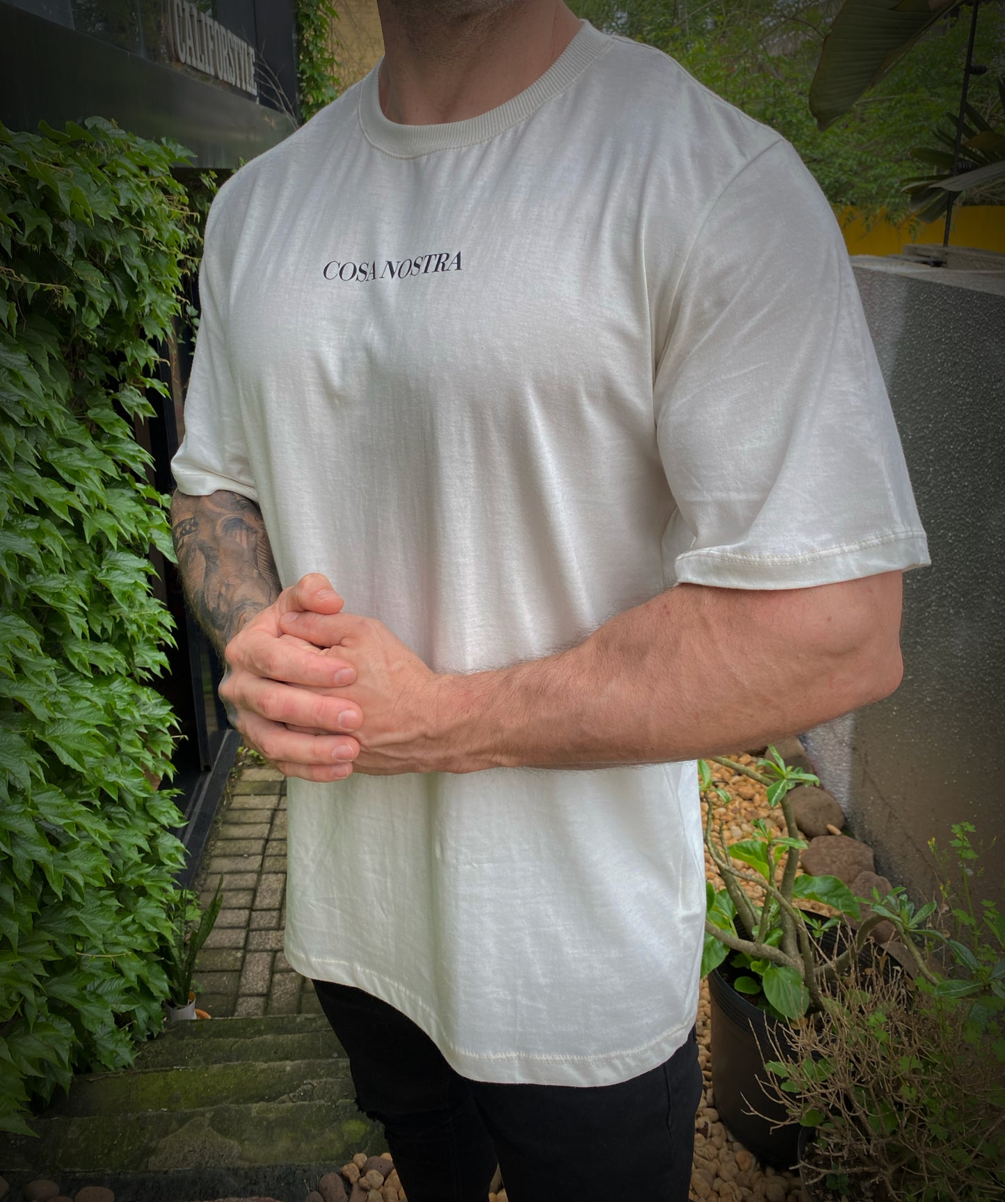 Camiseta Oversized Cosa Nostra Off white