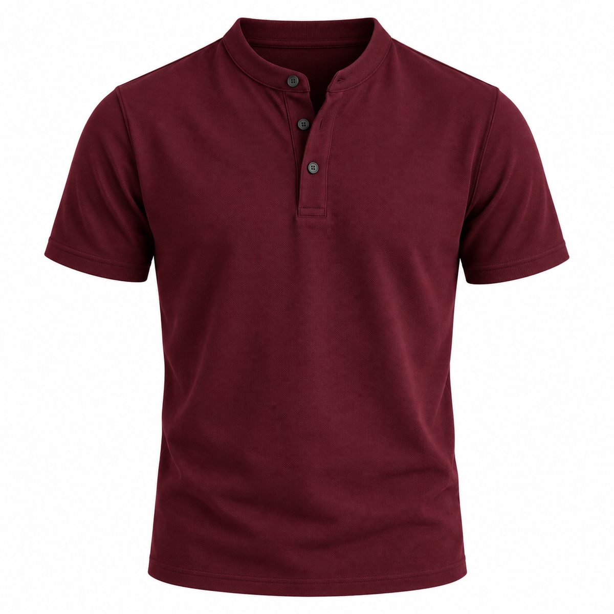 Camiseta Gola Henley Vinho