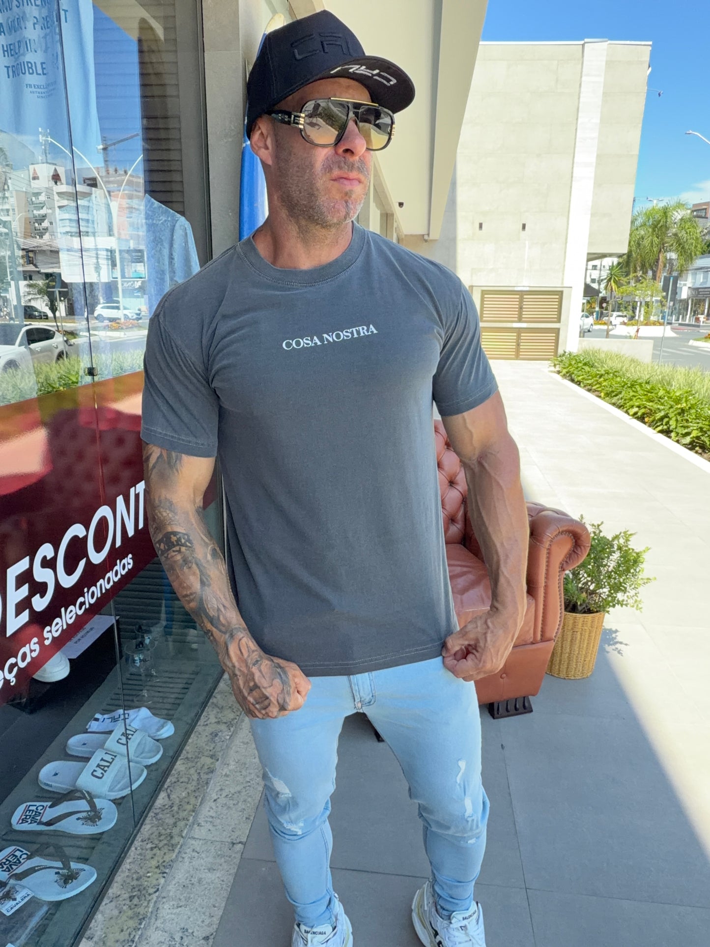 Camiseta Cosa Nostra Cinza