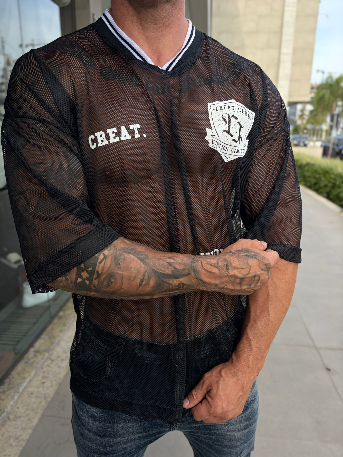 Camiseta oversized Soccer preta