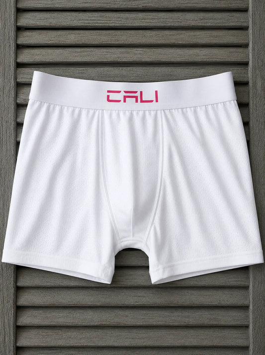 Kit com 2 Cuecas Boxer Cali Branca Rosa