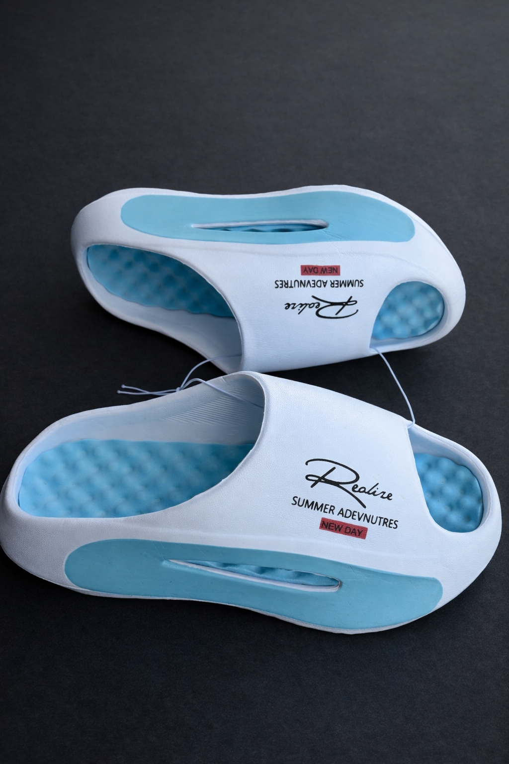 Chinelo Nuvem White Blue Super Leve