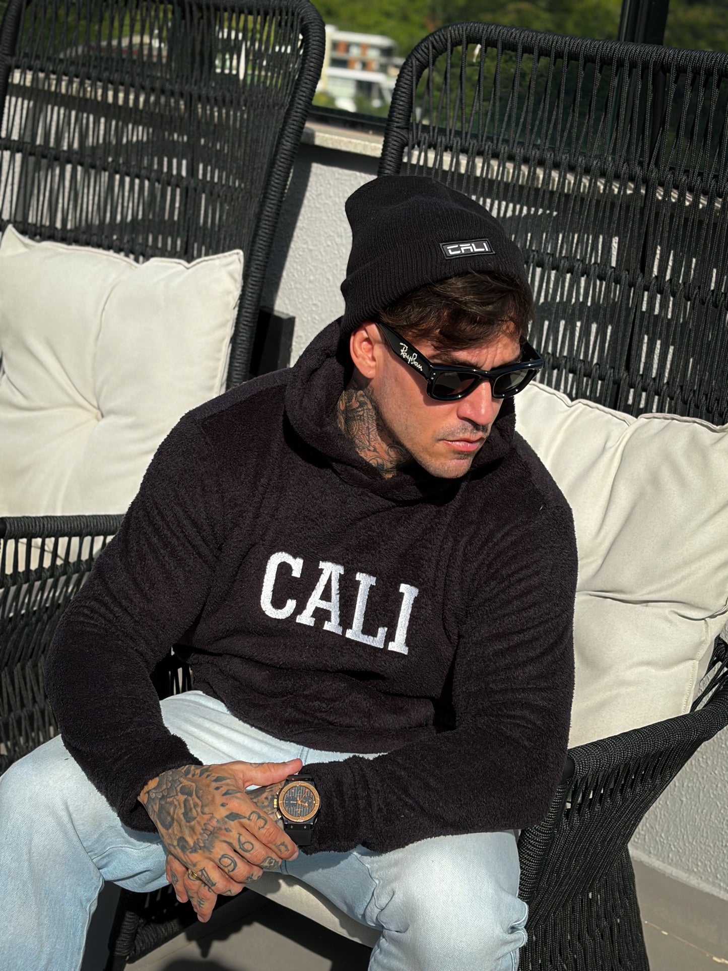 Gorro Canelado com Dobra Cali Black