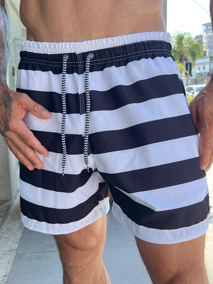 Shorts Praia- Mauricinho, Secagem rápida Ziper