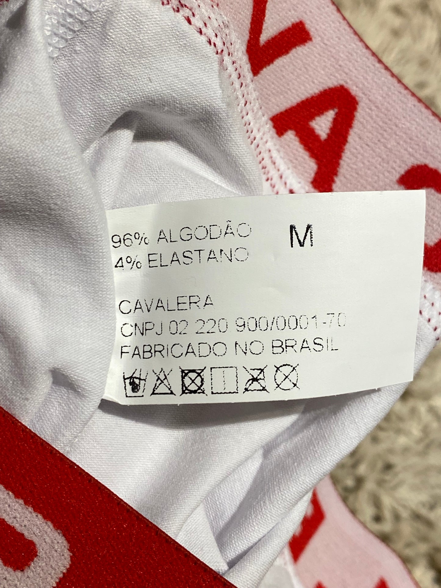 Cueca Cavalera Branca Boxer Vermelha Logo