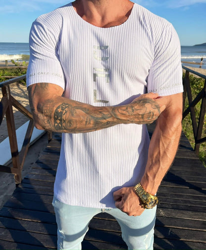 Camiseta Cali Canelada White Silver