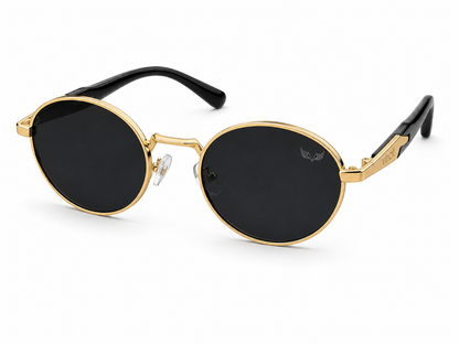 Óculos de Sol Gold Black Redondo