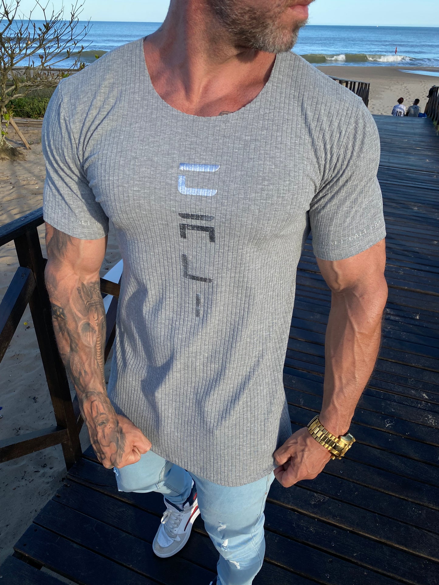 Camiseta Cali Canelada Grey