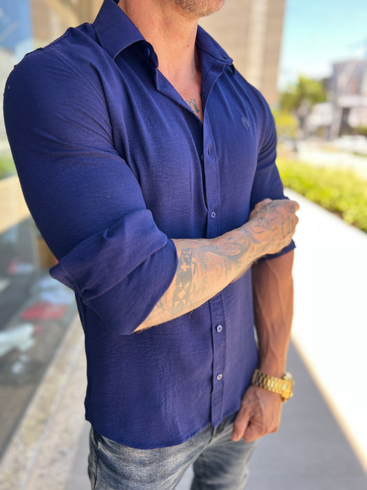 Camisa Autentic Blue com Elastano