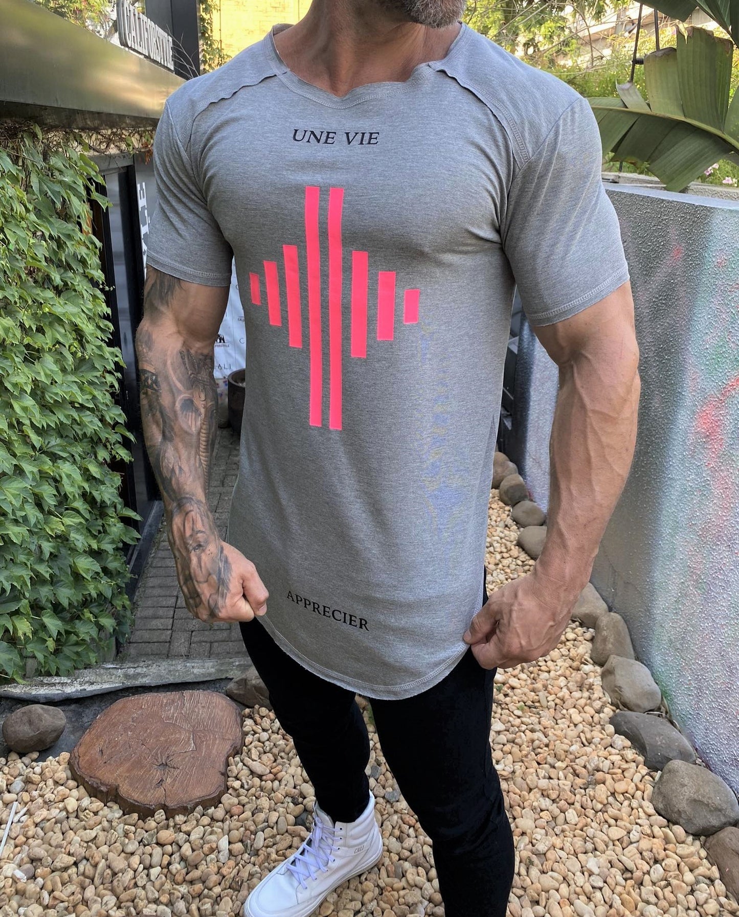 Camiseta Fas Sound Grey Pink