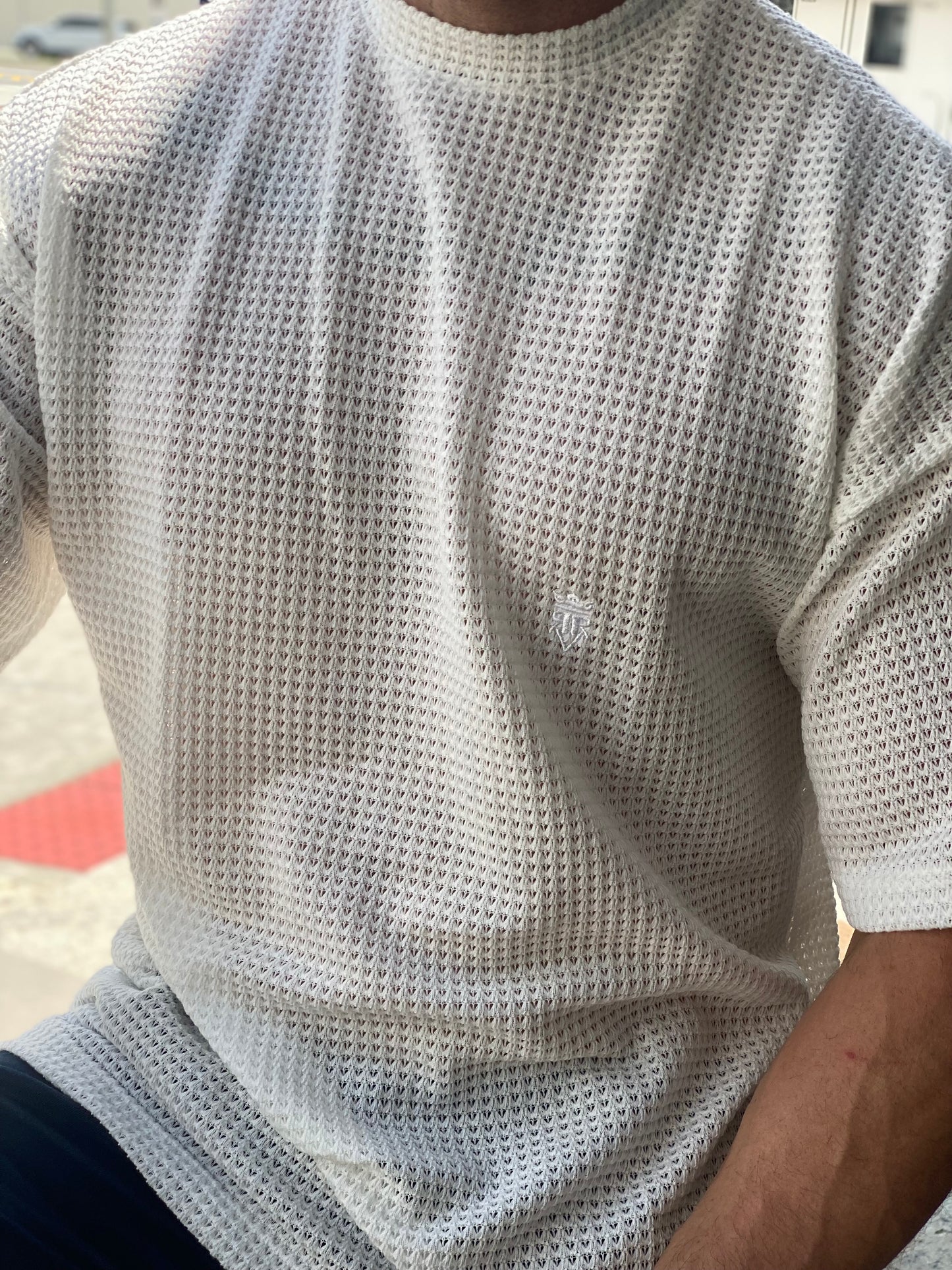 Camiseta Over Off White Tricot