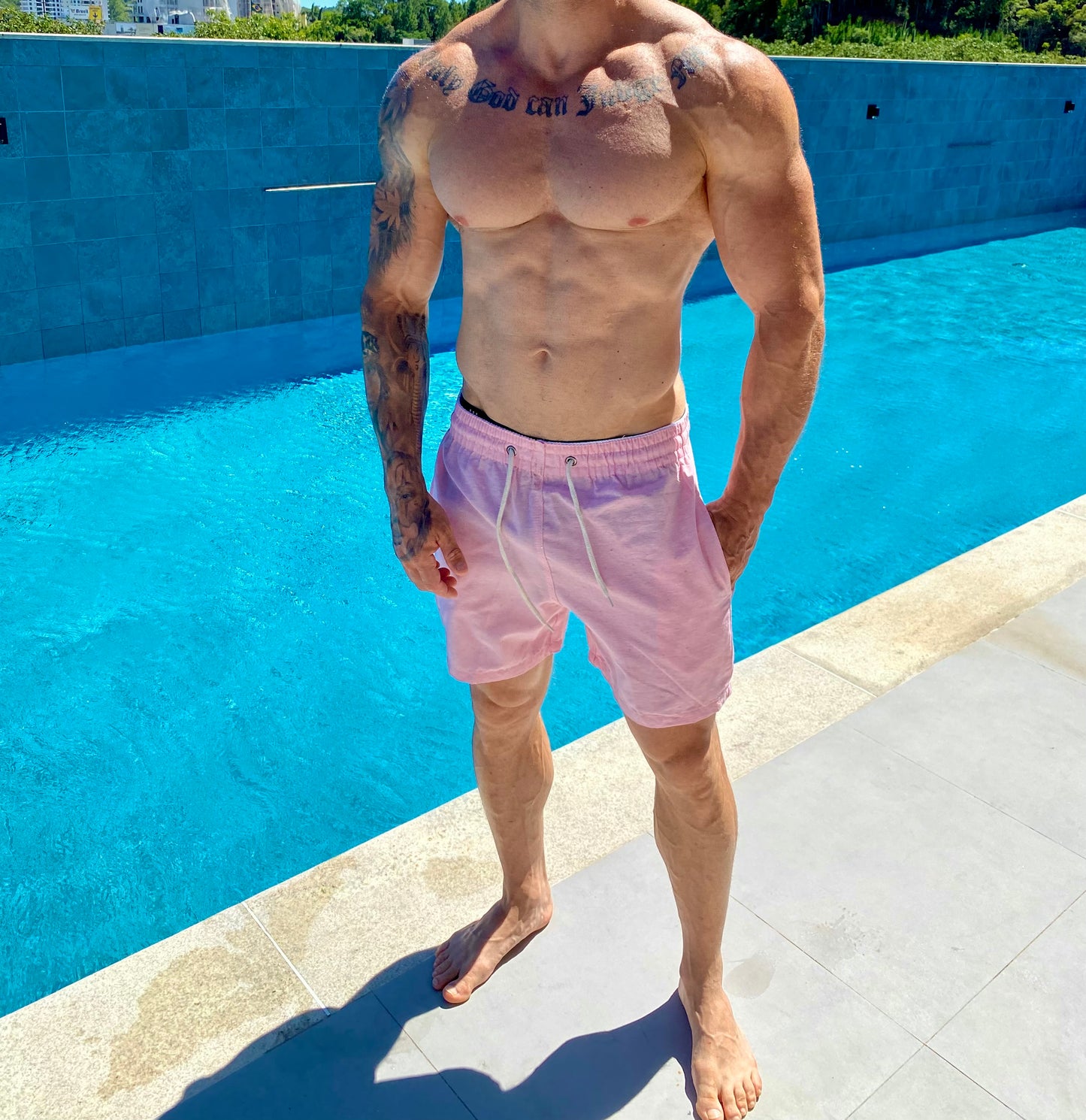 Short Mauricinho Linho Rosa