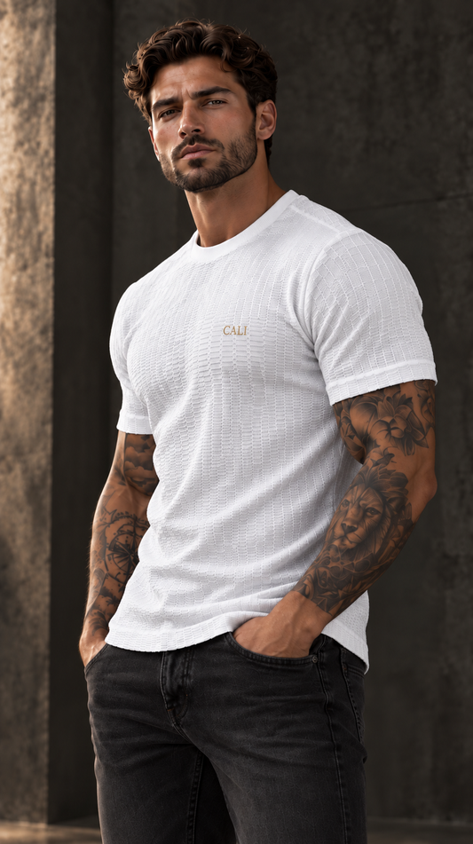 Camiseta Cali Minimalist Texture Premium Blanca