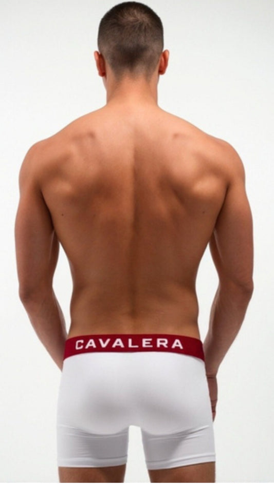 Cueca Cavalera Branca Boxer Vermelha Logo