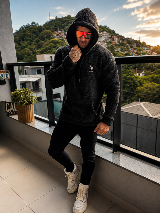 Moletom Canguru Mahe Sherpa Black