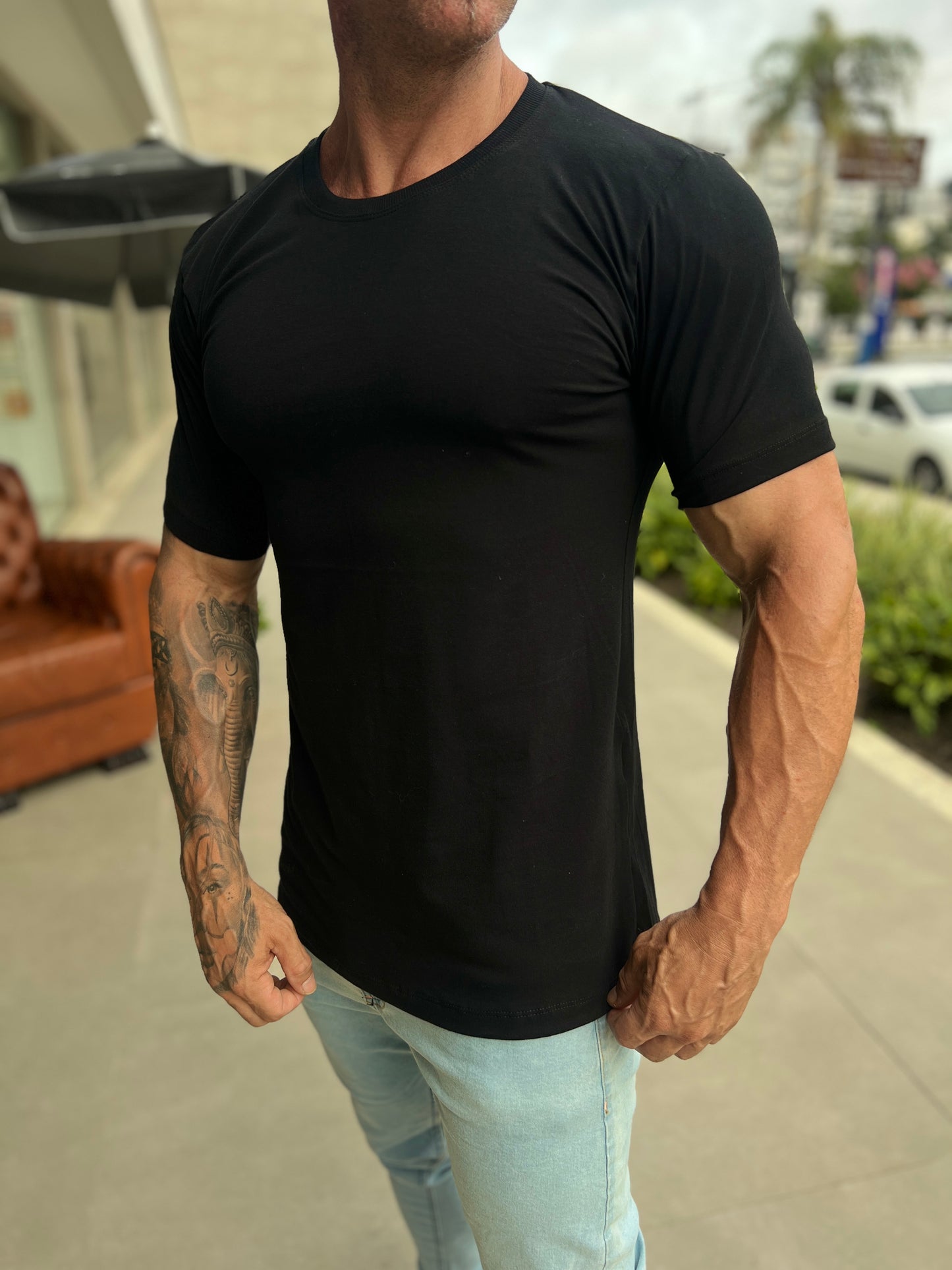 Camiseta Mahe Spray Black Slim