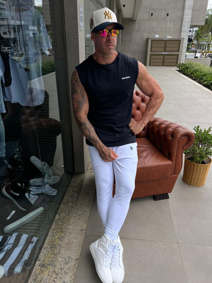 Calça Mahe Skinny Branca Canelada