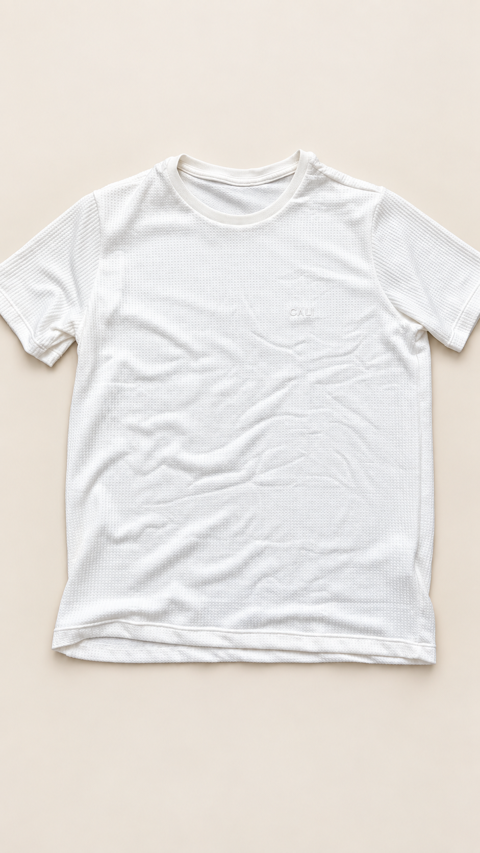 Camiseta Cali Textura Waffle Branca