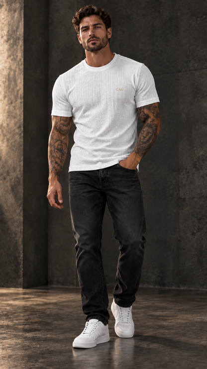 Camiseta Cali Minimalist Texture Premium Blanca