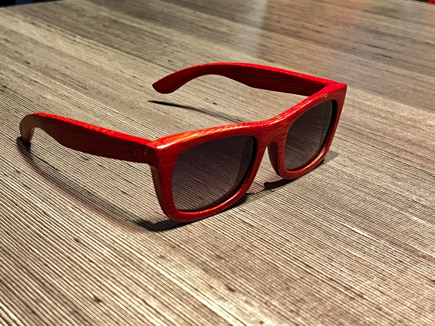 Óculos de Sol Zabo em Bambu Vermelho