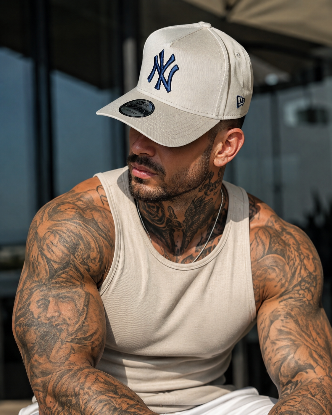 Boné NY Yankees Beige