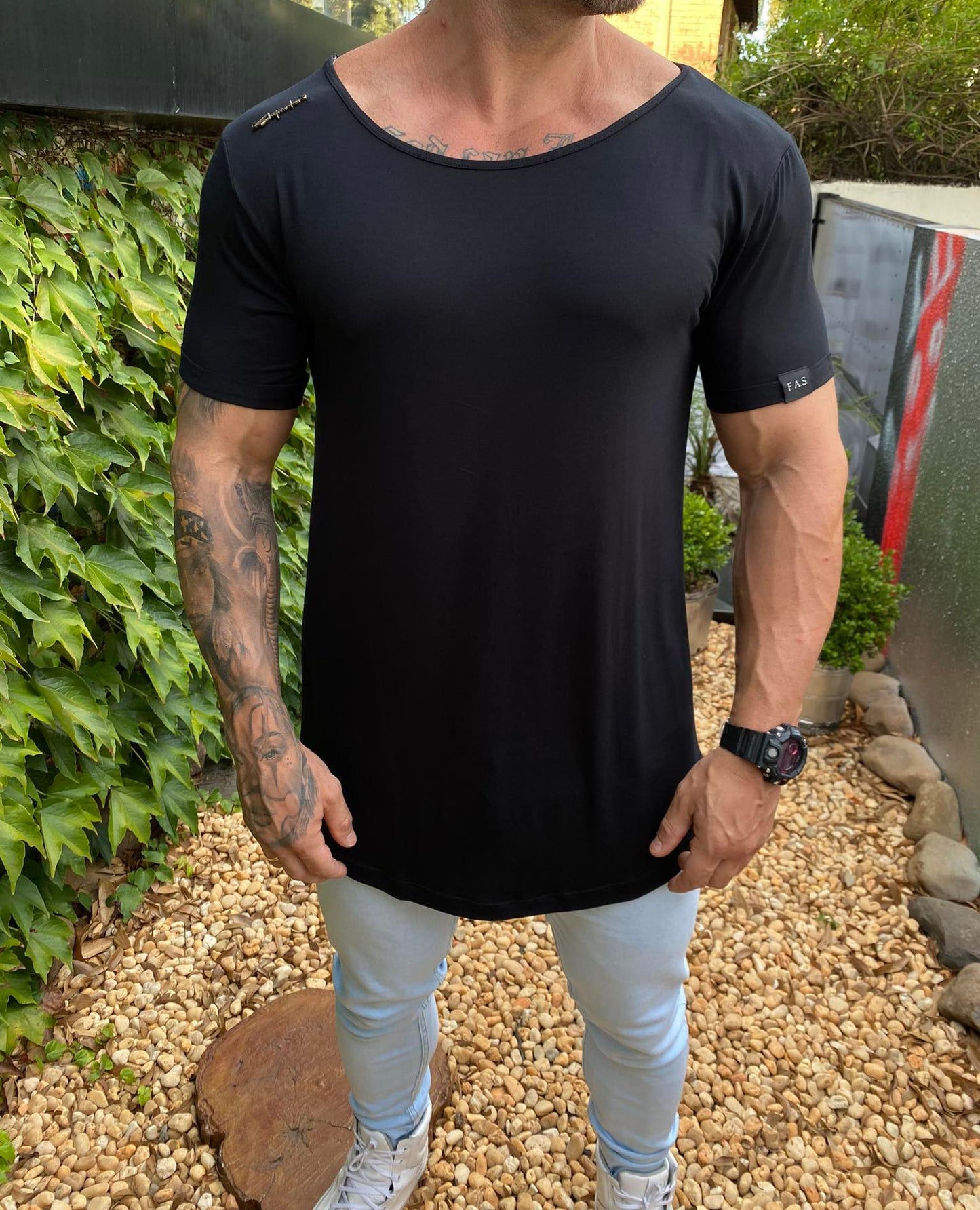 Camiseta Fas BLK Gola Canoa