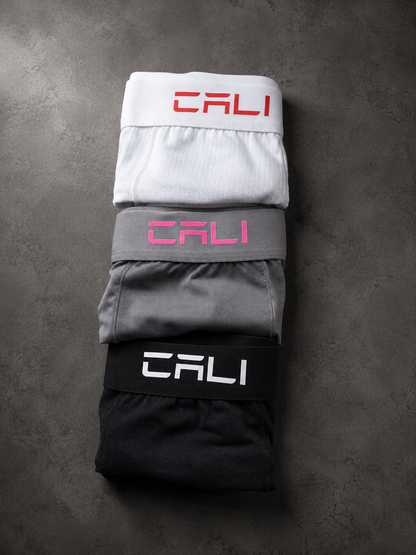 Kit com 3 Cuecas Cali Branca/Preta/Cinza