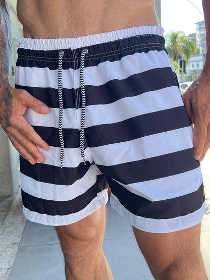 Shorts Praia- Mauricinho, Secagem rápida Ziper