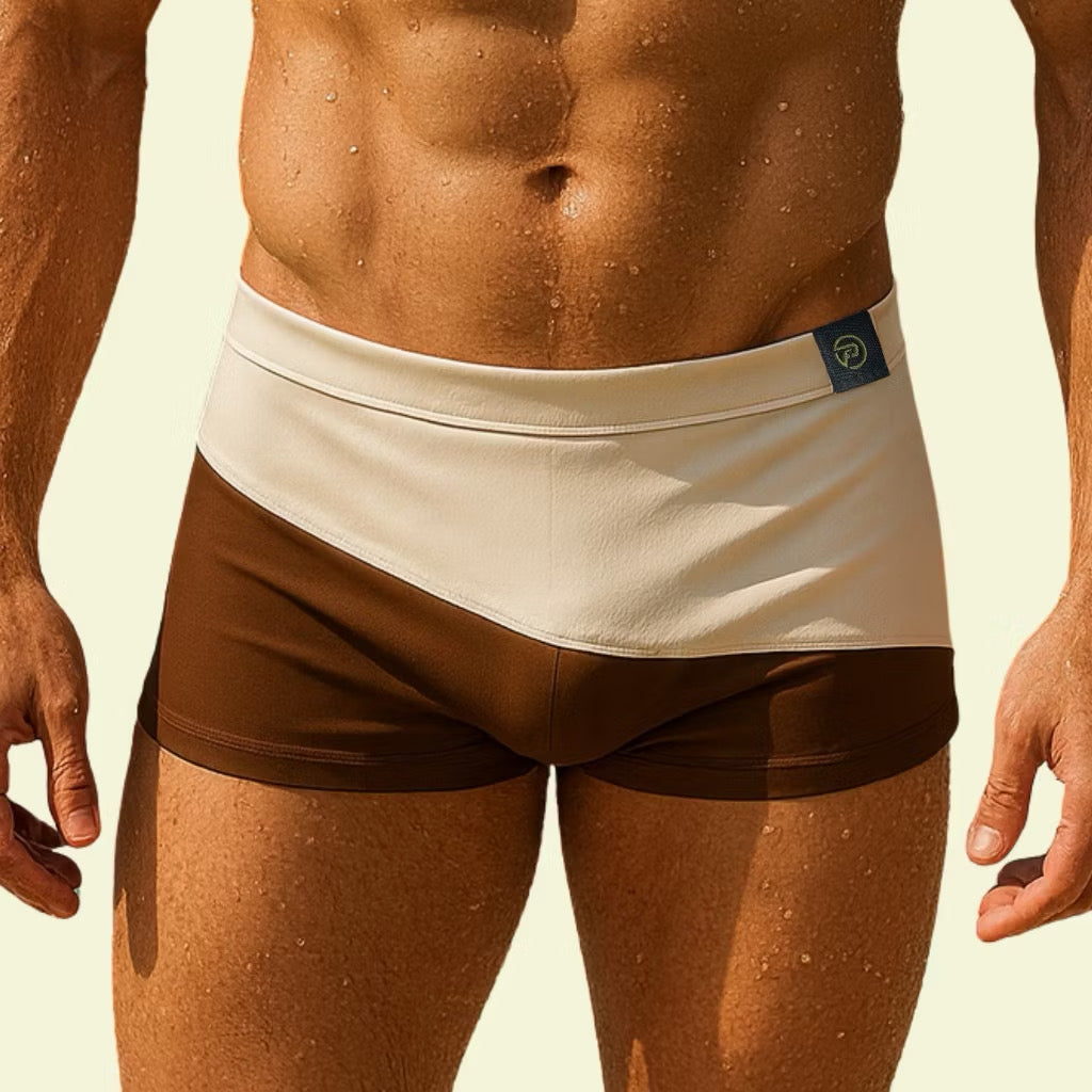 Sunga Praia- Secagem rápida Bege e Branca