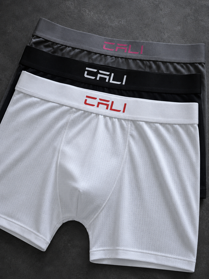 Kit com 3 Cuecas Cali Branca/Preta/Cinza
