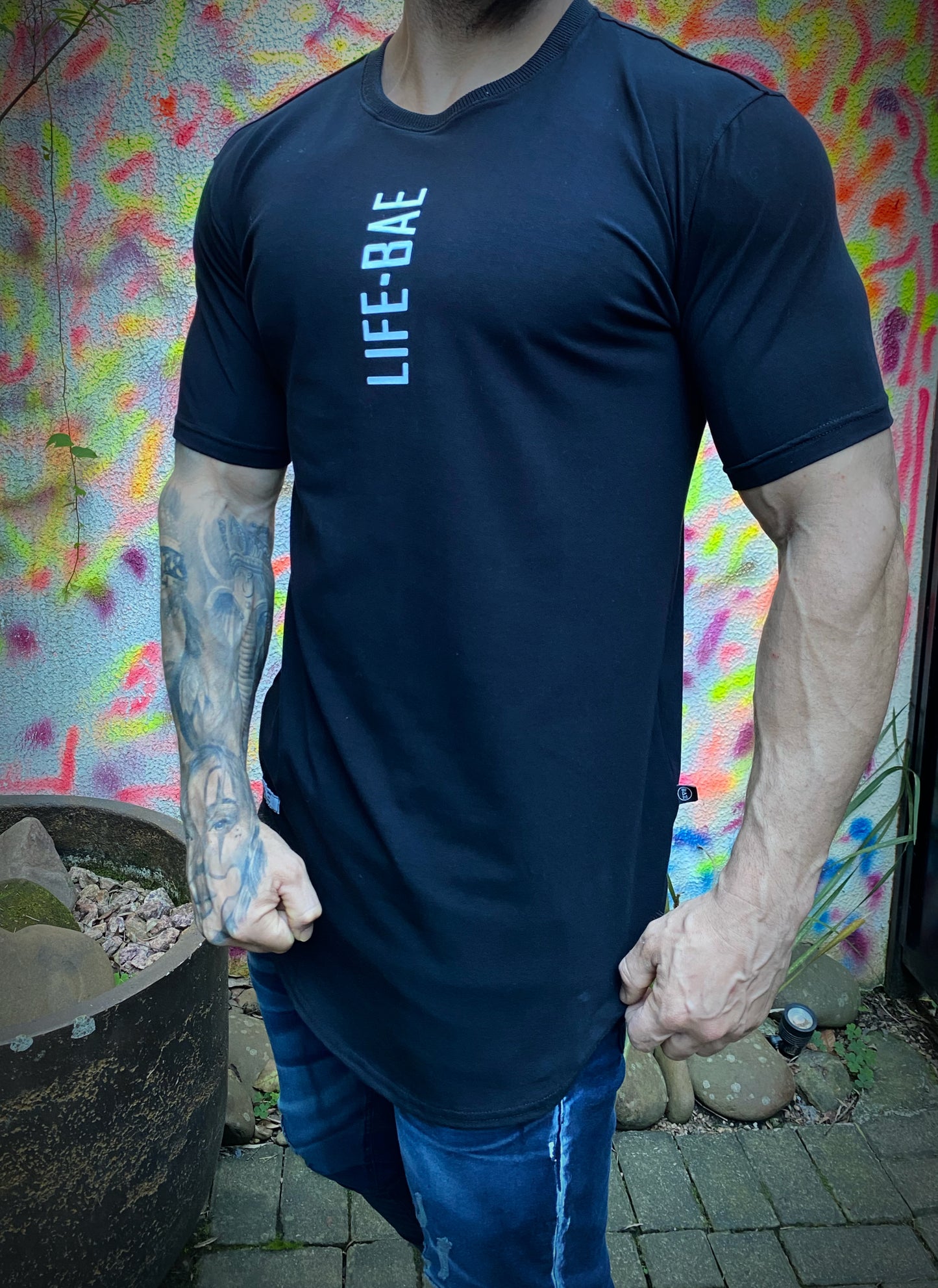 Camiseta Life Bae Alongada Black