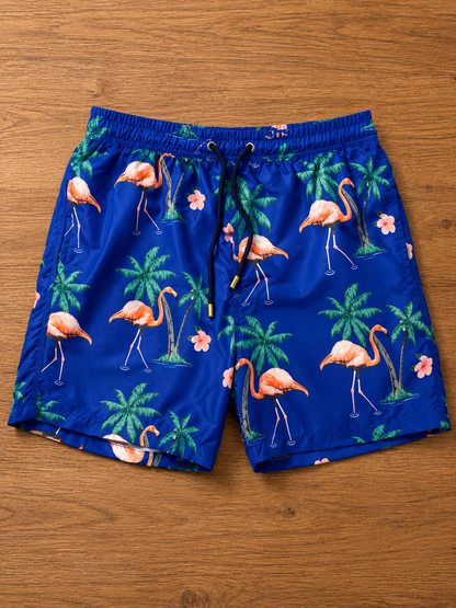 Short Beachwear Flamingo Blue