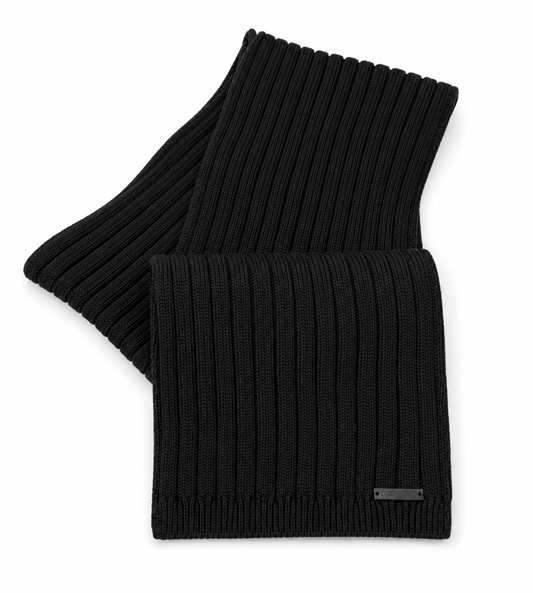 Enzo Milano Black Tricot Scarf 