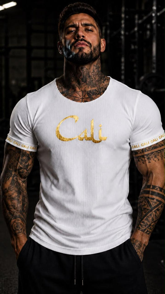 Camiseta Cali Canelada White Gold
