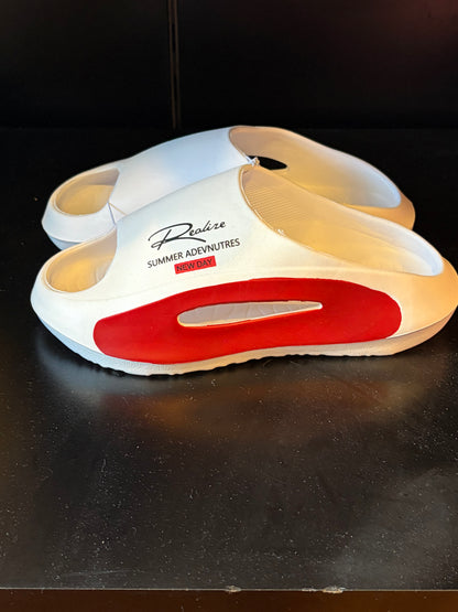 Chinelo Nuvem White Red Super Leve