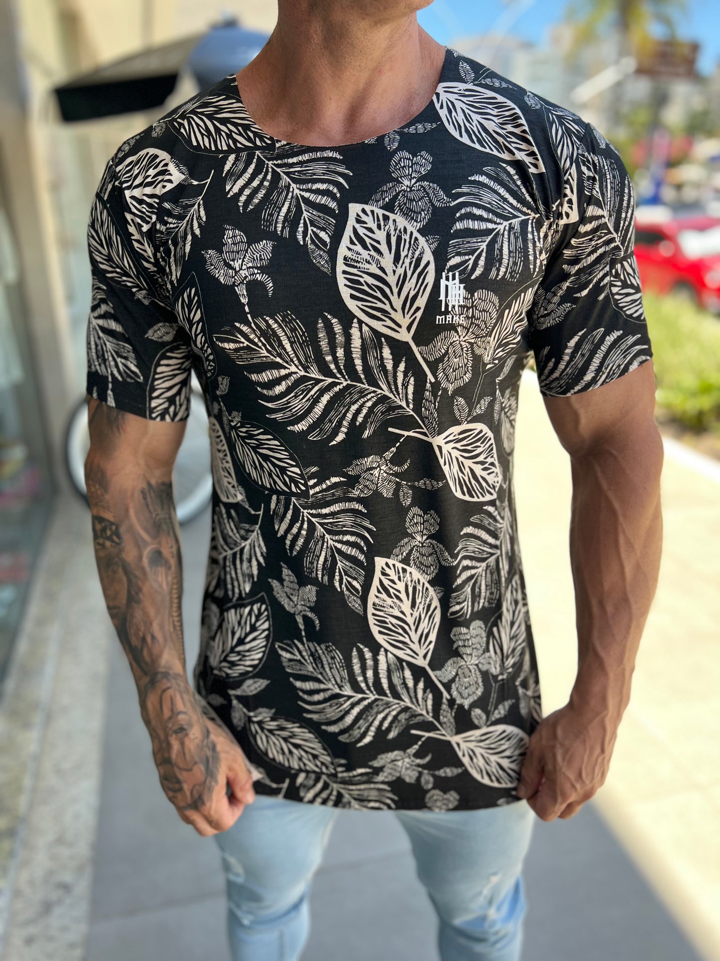 Camiseta Mahe Visco Folhas