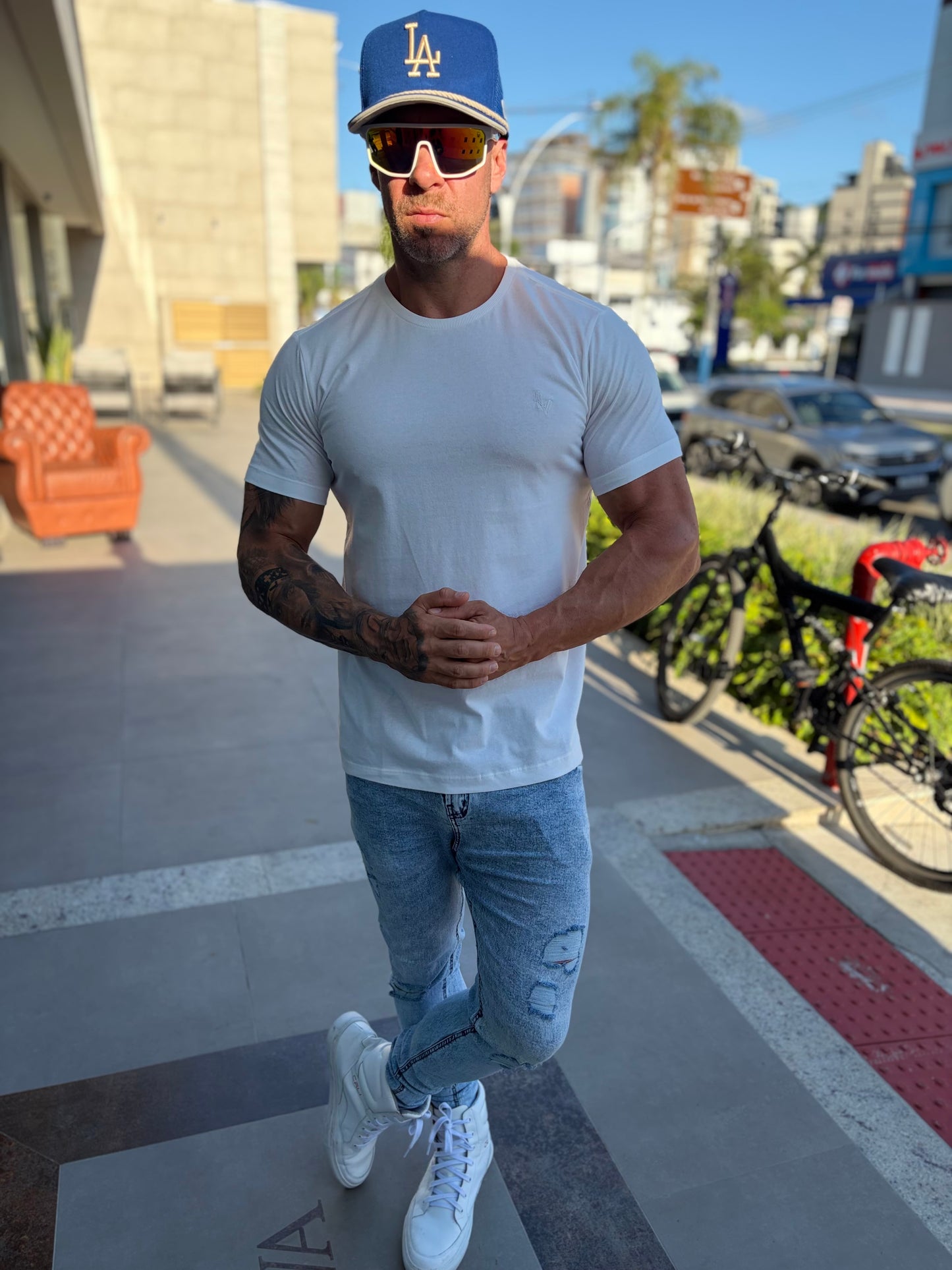 Camiseta LV Semi Long Slim Off White