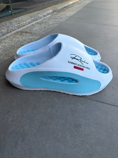 Chinelo Nuvem White Blue Super Leve