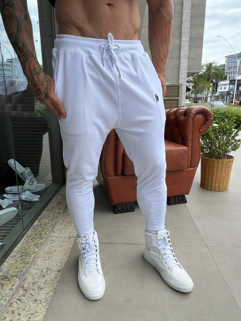 Calça Mahe Skinny Branca Canelada