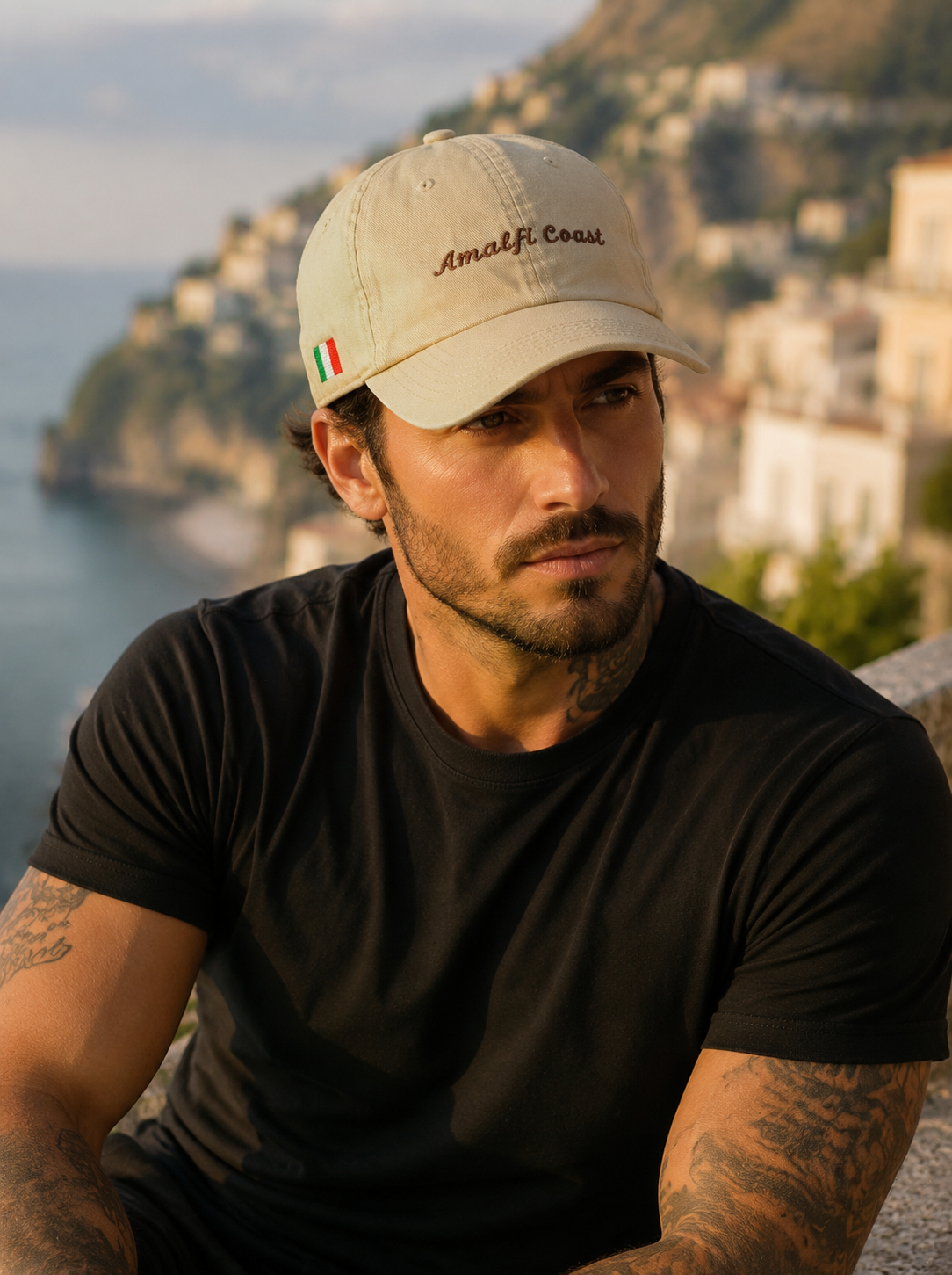 Boné Cosa Nostra Aba Curva Amalfi Coast Italia Bege