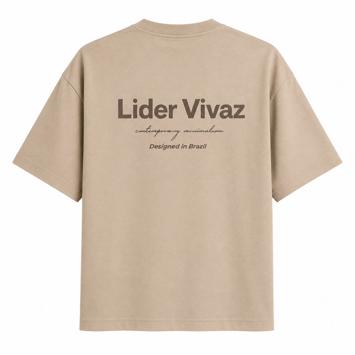 Camiseta Oversized LV Minimalism Bege