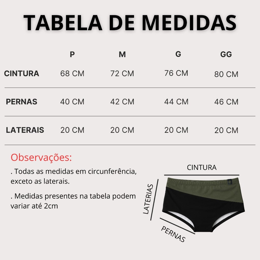 Sunga Praia- Secagem rápida Bege e Branca