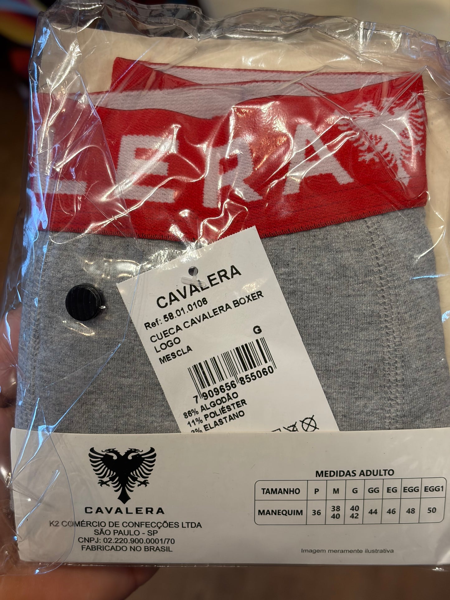 Cueca Cavalera Mescla/Red Boxer