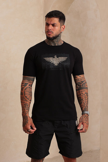 Camiseta Slim Águia Leatters Preta