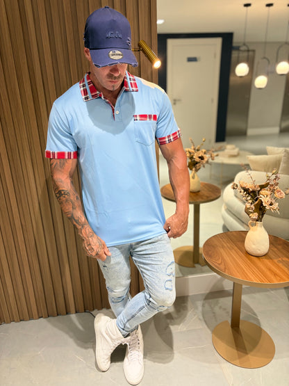 Camiseta Polo Celeste