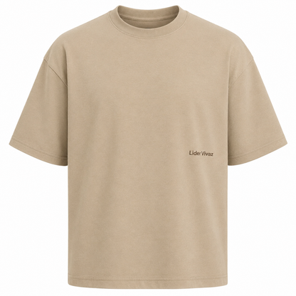 Camiseta Oversized LV Minimalism Bege