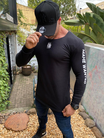 Camiseta Canelada Fall Black