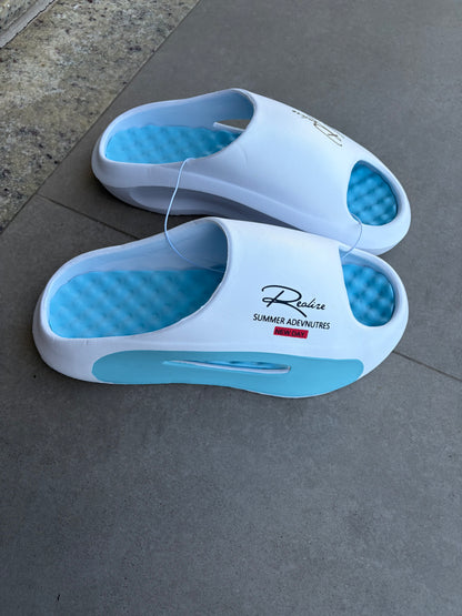 Chinelo Nuvem White Blue Super Leve