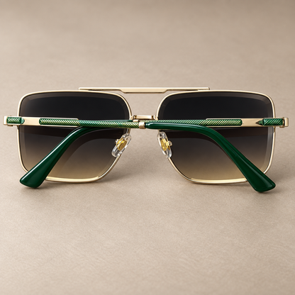 Óculos de Sol Vincit Premium Gold Green Fashion Luxo